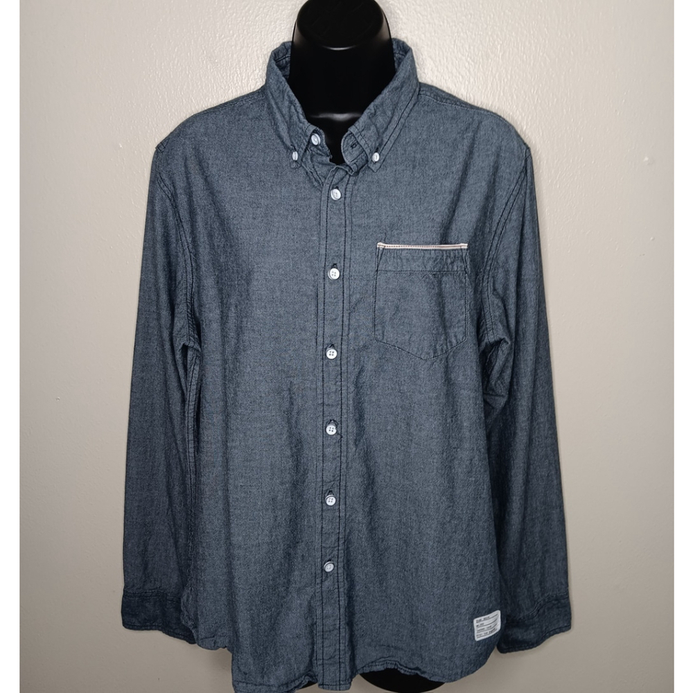 Adam Levine Women's Small Band Shirt Blouse Blue Cotton Button Up Maroon 5